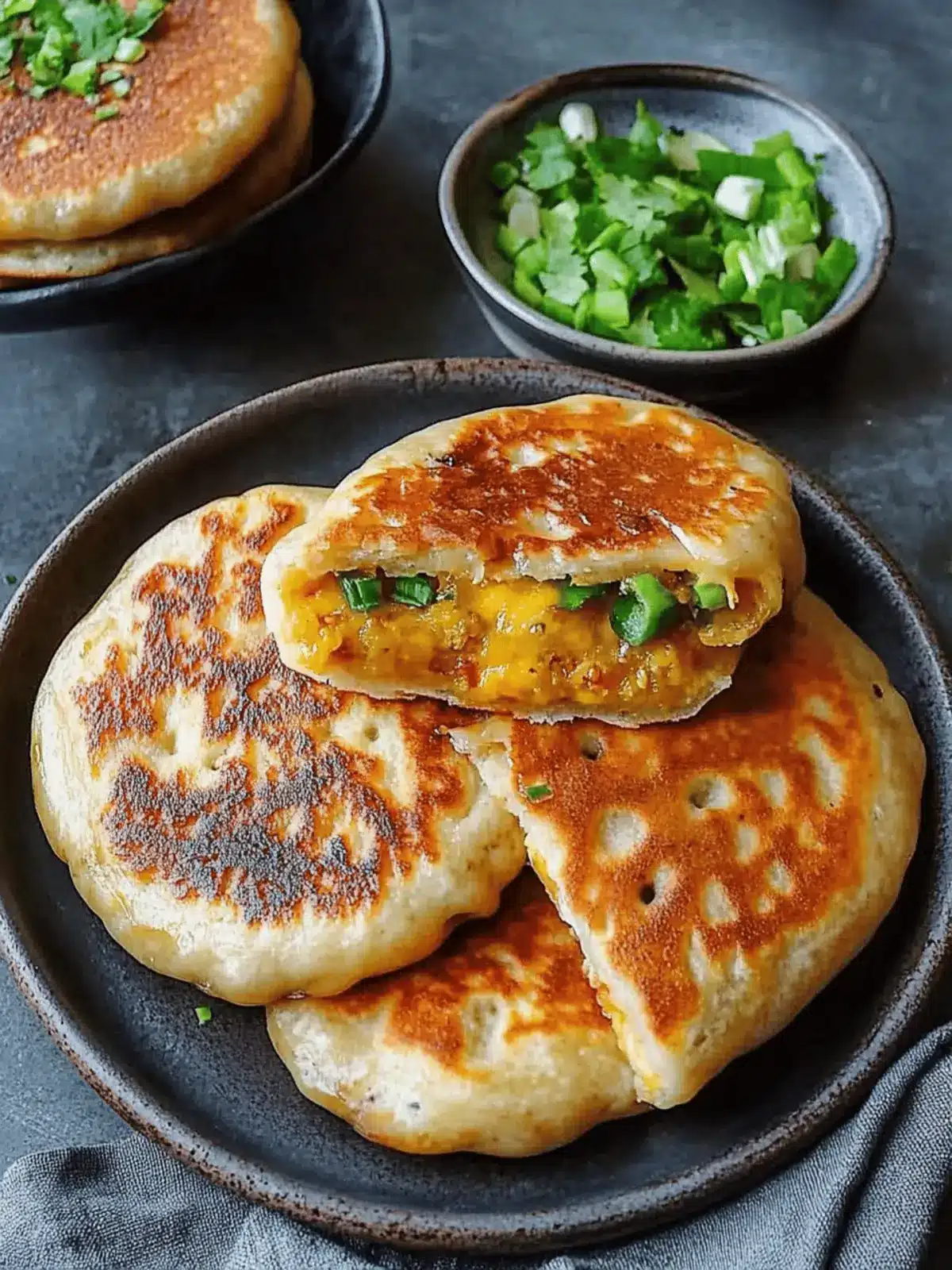 Chinese-Style Savoury Stuffed Breakfast Pancakes