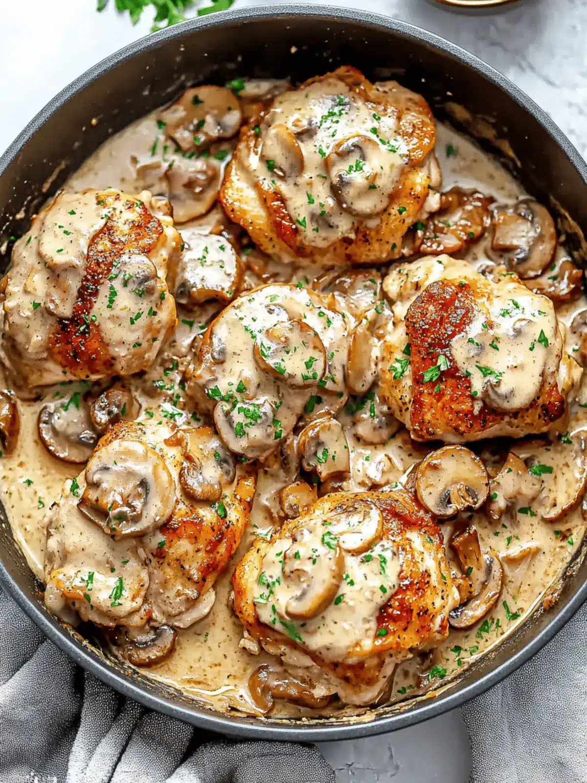 Garlic Mushroom Chicken Thighs