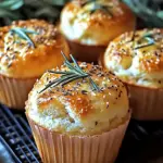 Garlic Rosemary Focaccia Muffins