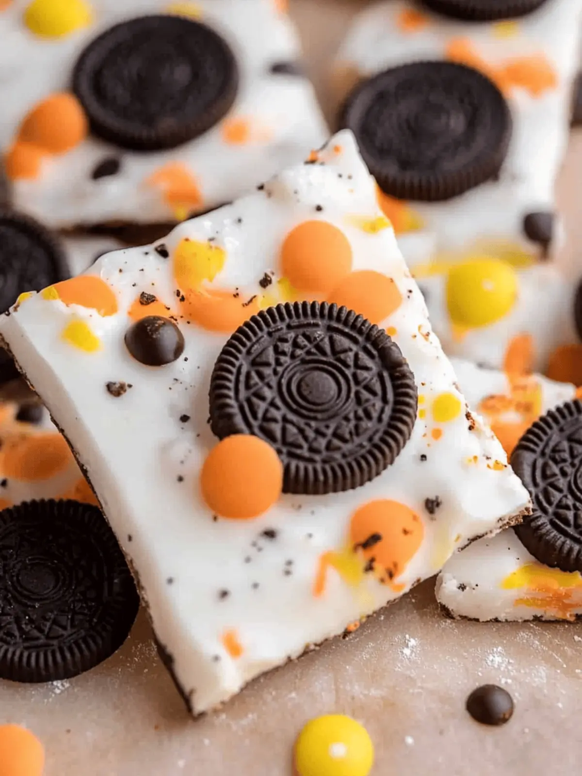 White Chocolate Halloween Oreo Bark