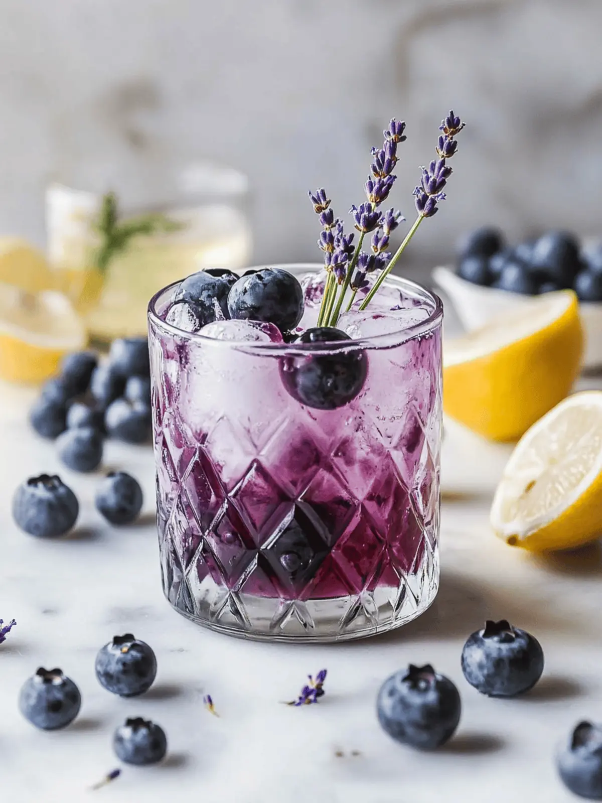 Blueberry Lavender Gin Smash