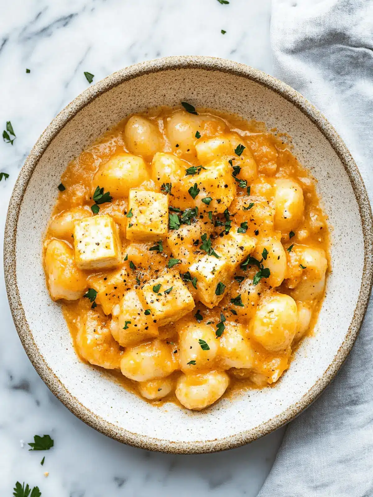 Marry Me Crispy Tofu with Gnocchi for a Vegan Date Night Delight