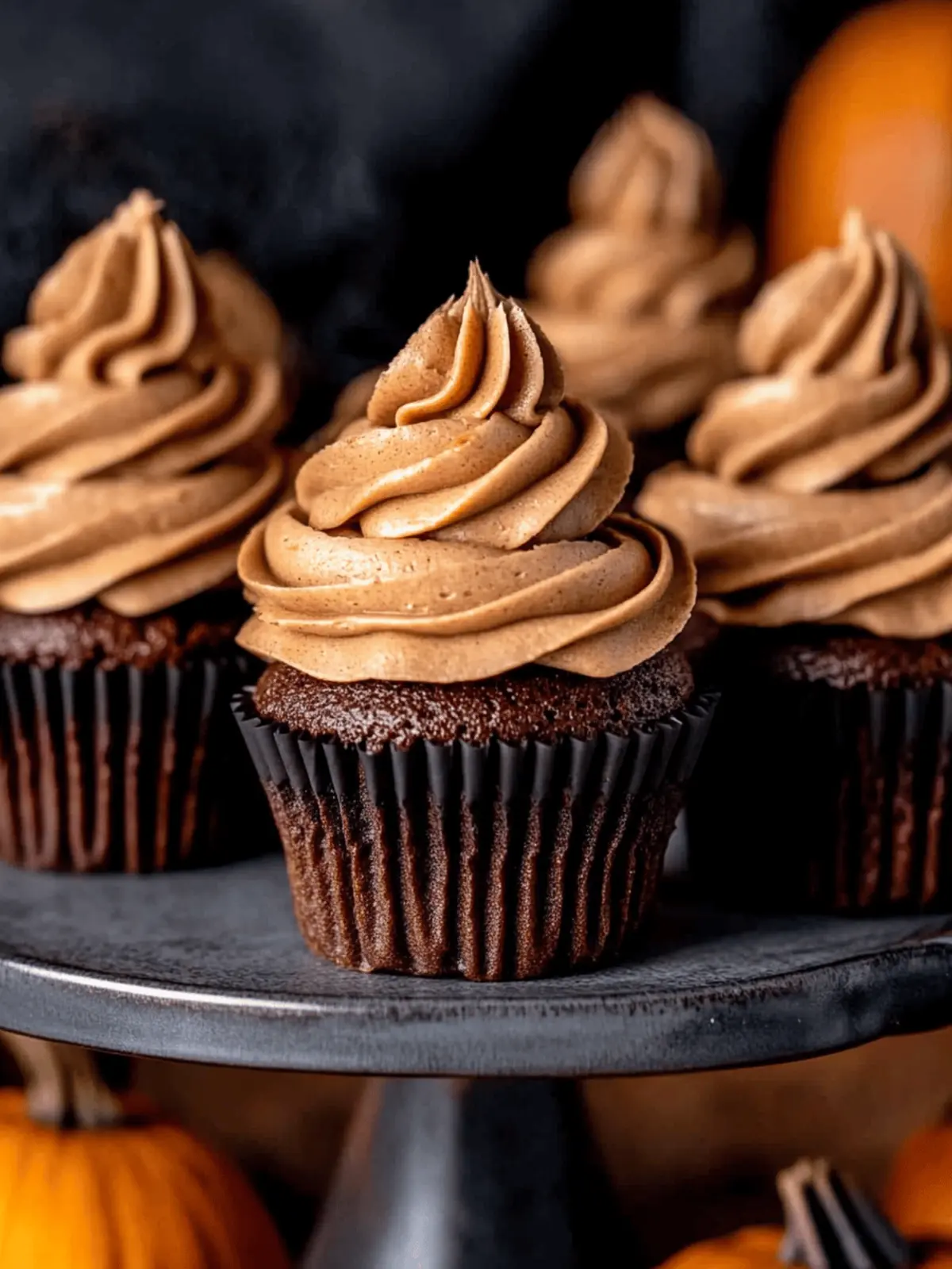 Chocolate Pumpkin Cupcakes