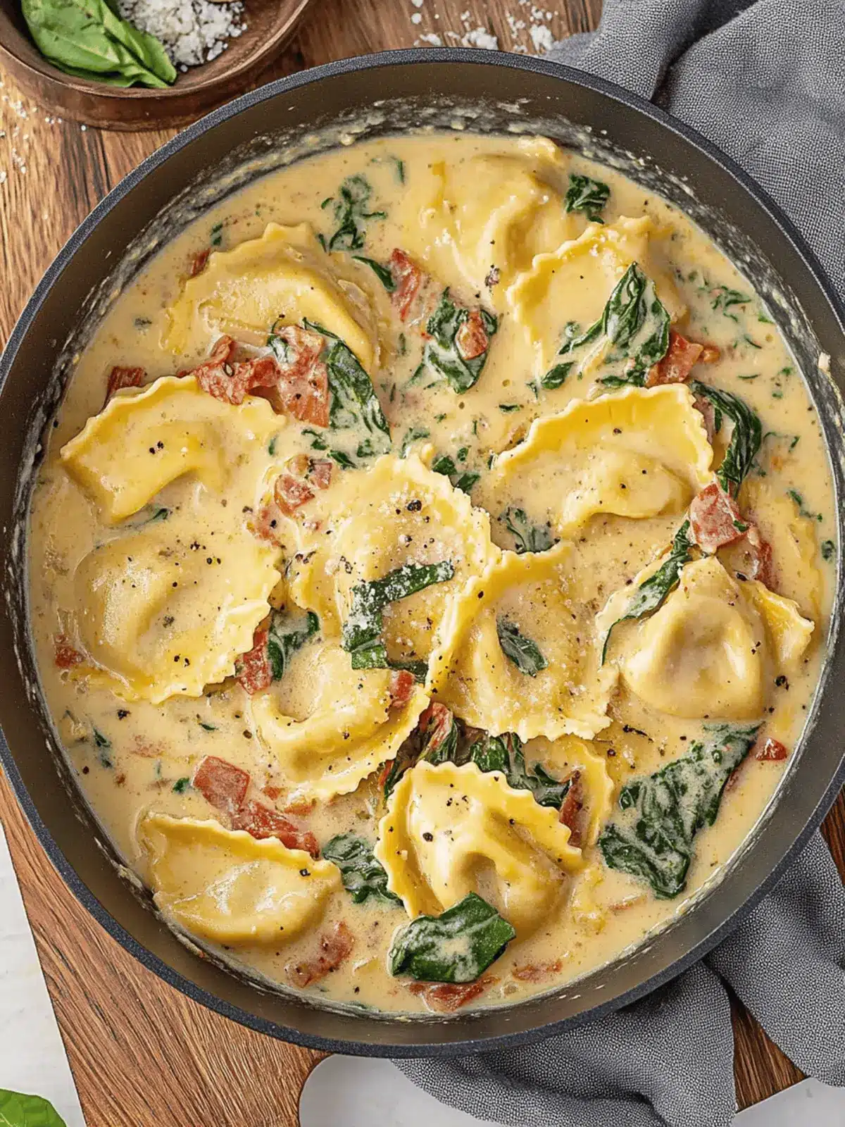 Creamy Tuscan Ravioli Soup