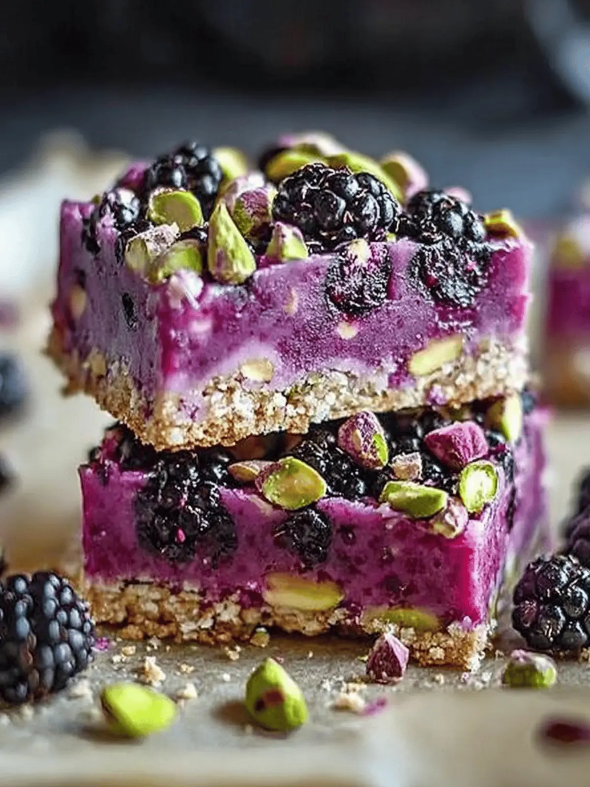 Blackberry Pistachio Dream Bars
