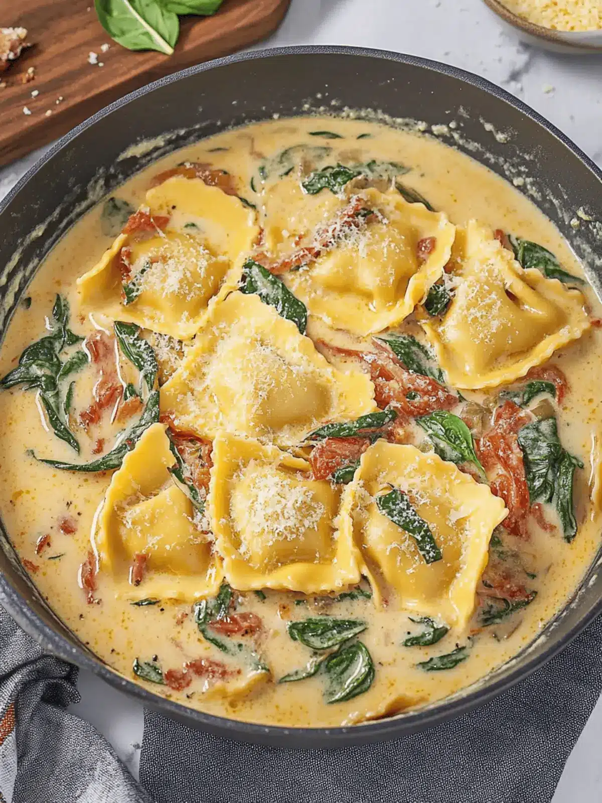 Creamy Tuscan Ravioli Soup