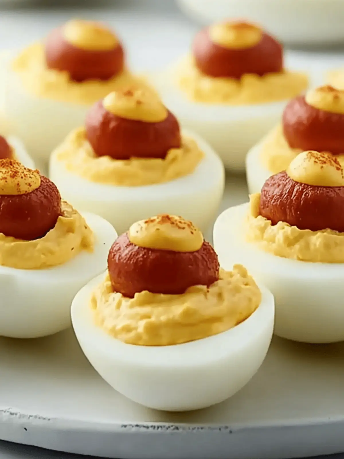 Hot Dog Deviled Eggs