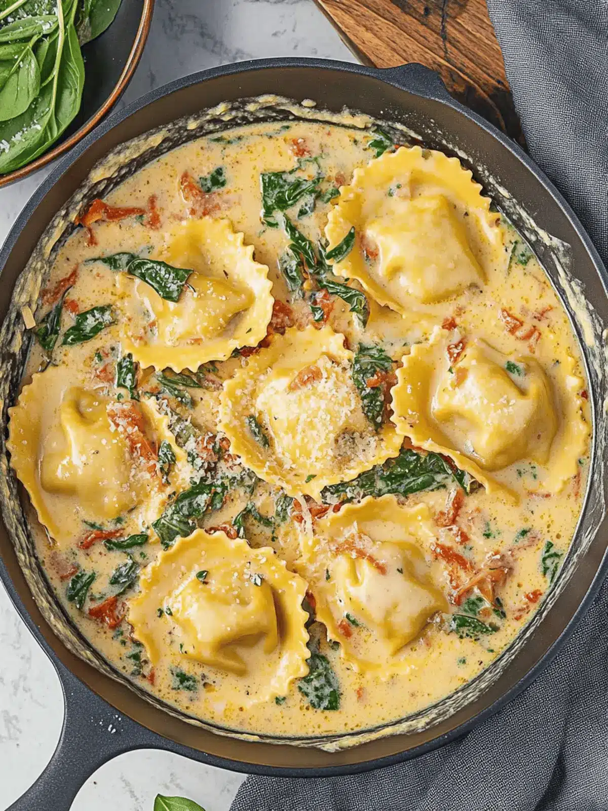 Creamy Tuscan Ravioli Soup