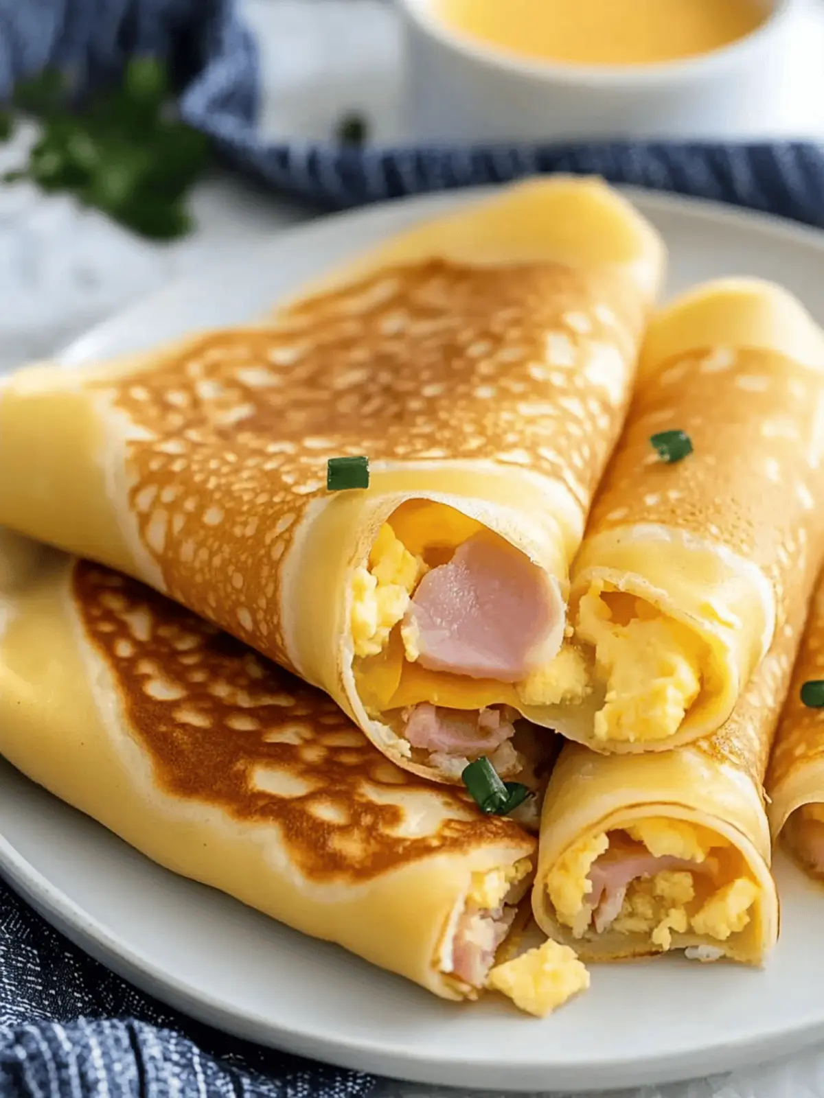 Egg, Ham, and Cheese Crepes
