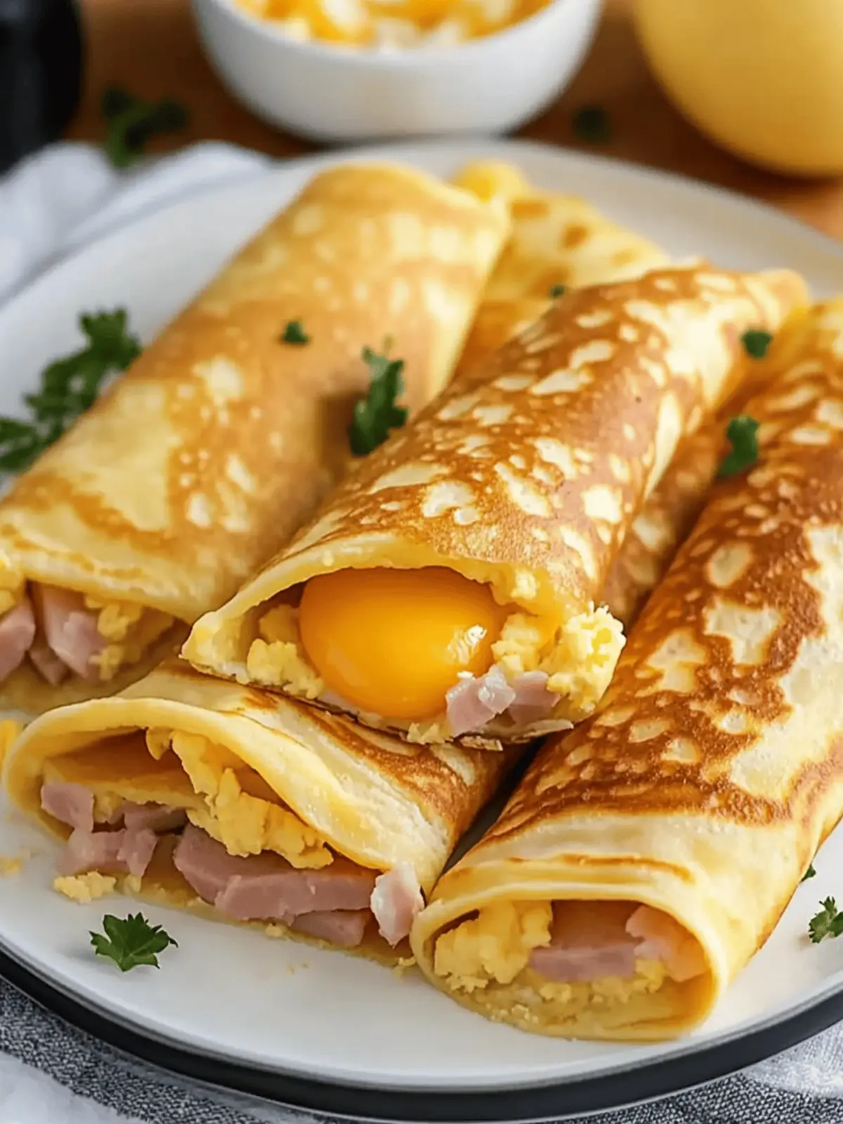 Egg, Ham, and Cheese Crepes