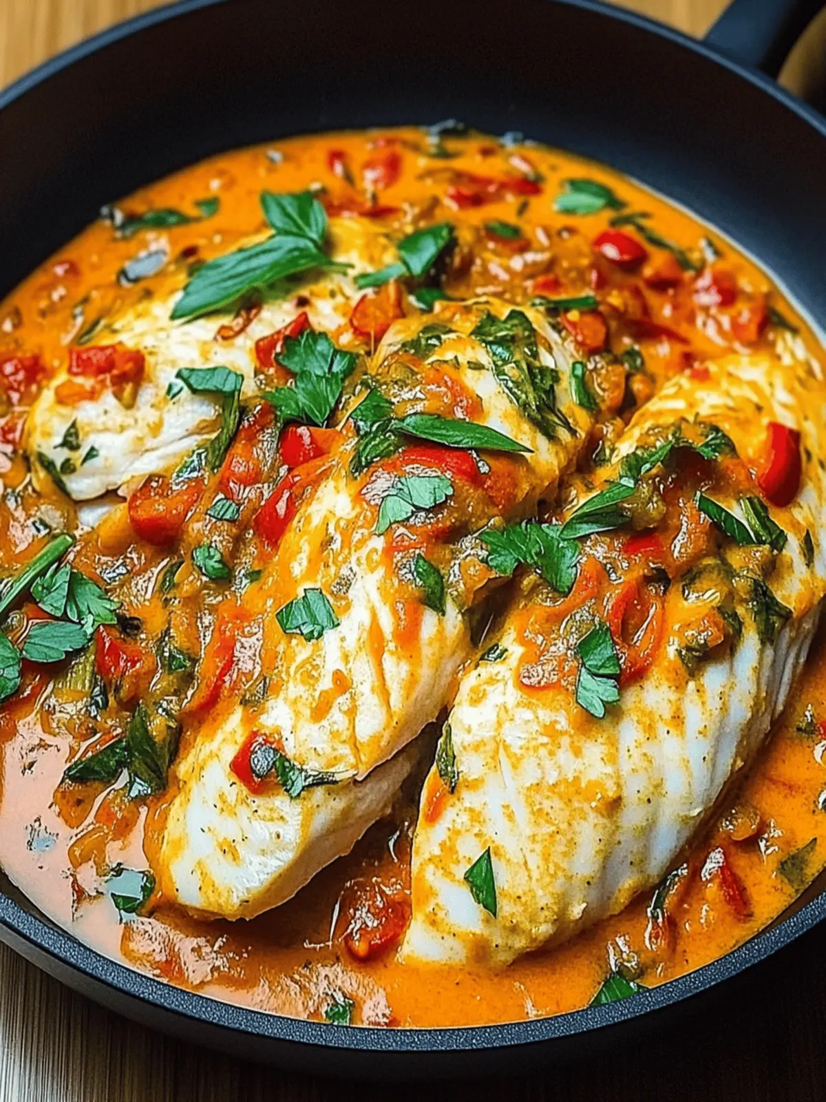 Tilapia in Roasted Pepper Sauce