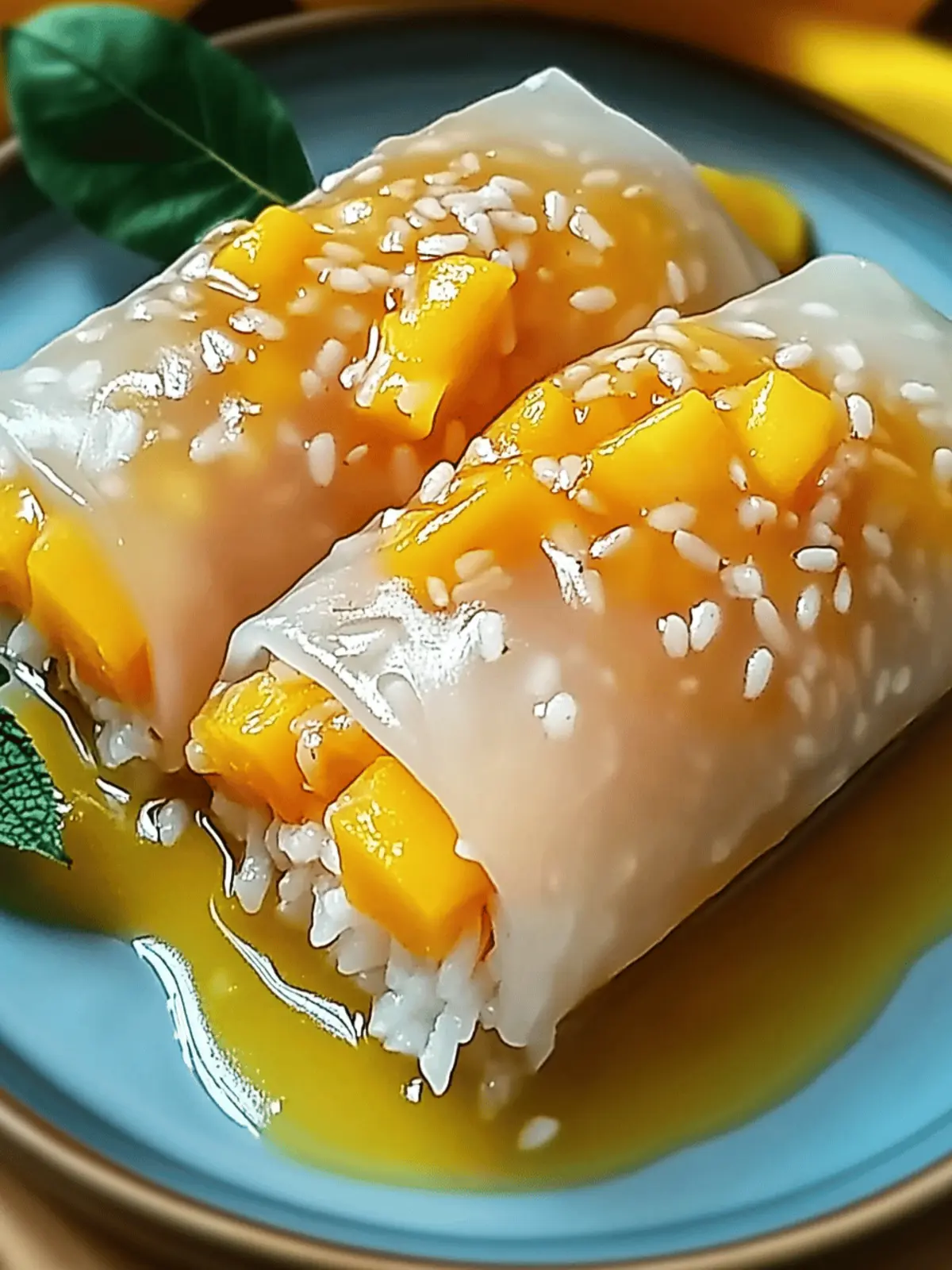 Sweet Mango Sticky Rice Rolls