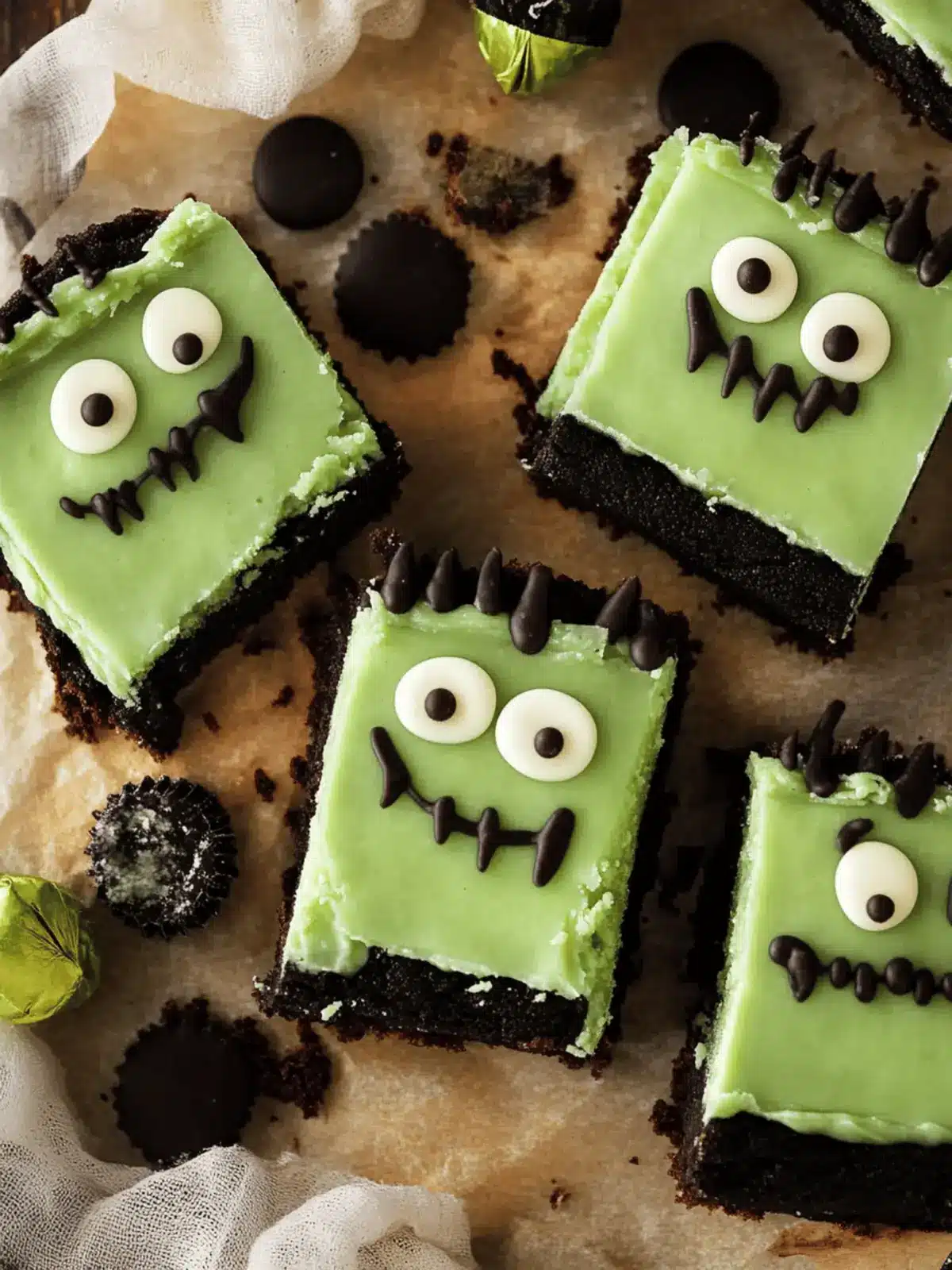 No-Bake Frankenstein Cheesecake Bars