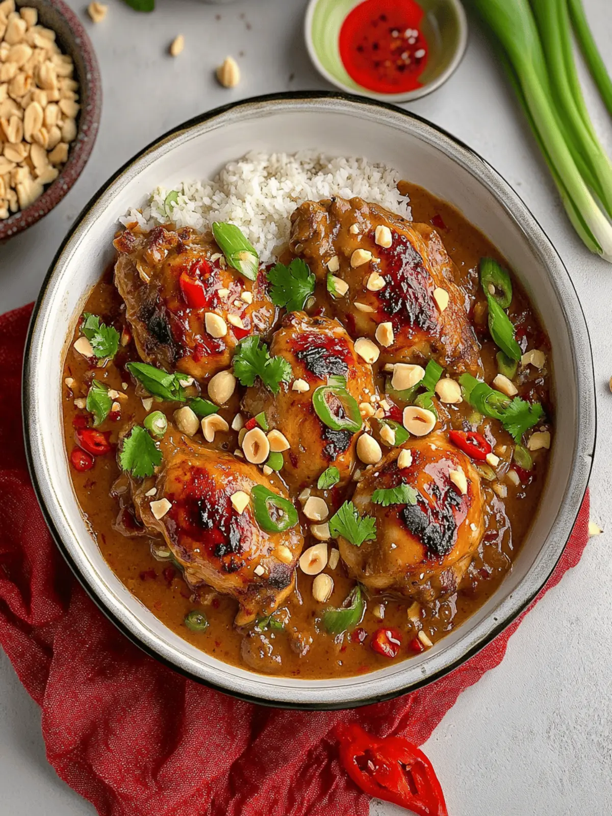 Spicy Thai Peanut Butter Chicken Thighs