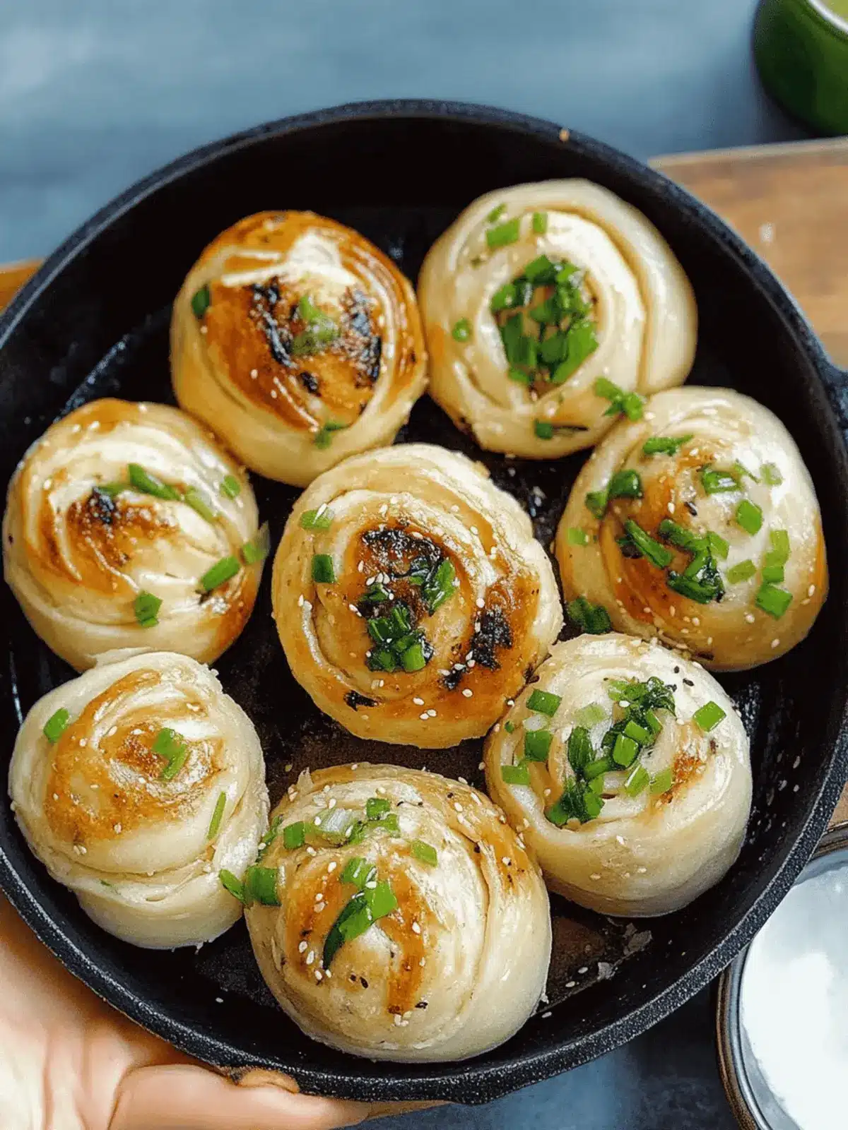 Pan-Fried Scallion and Toasted Sesame Buns