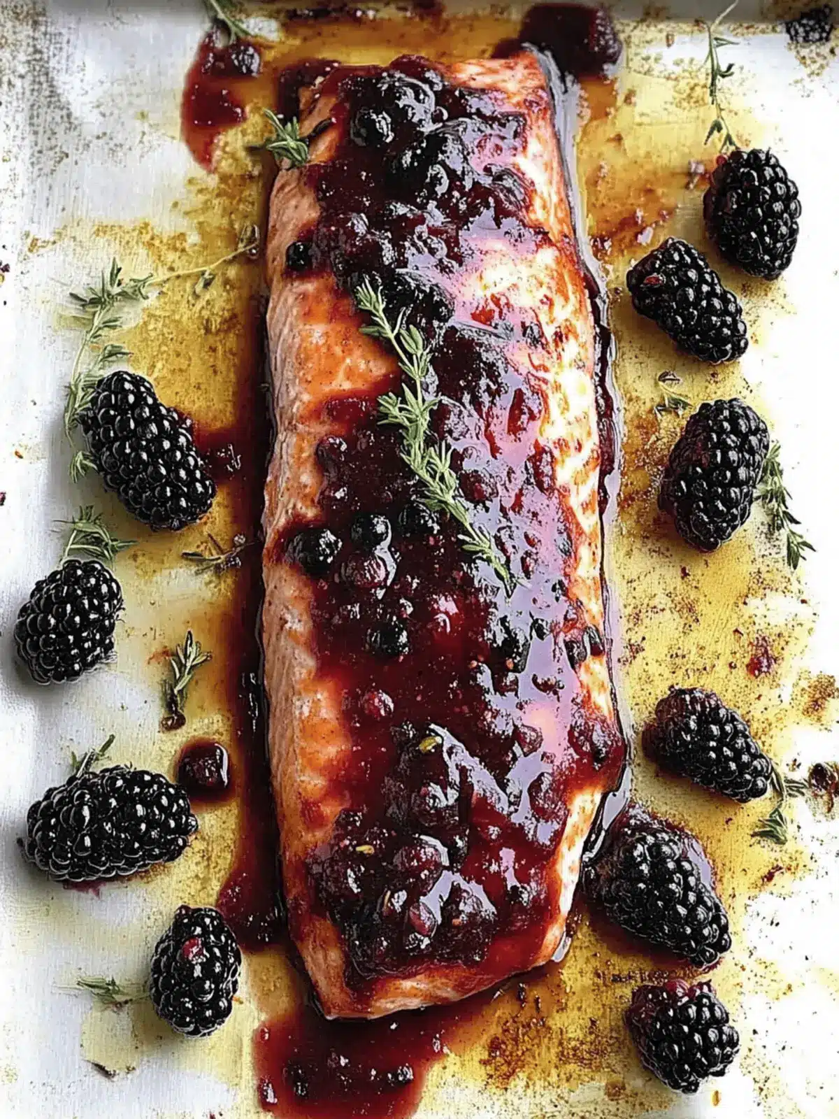 Oven Baked Salmon with Blackberry Barbecue Sauce