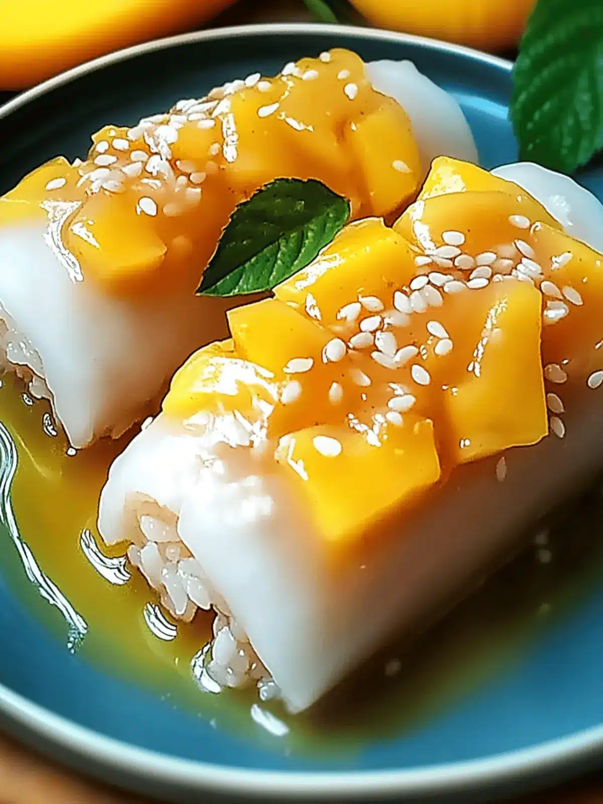 Sweet Mango Sticky Rice Rolls