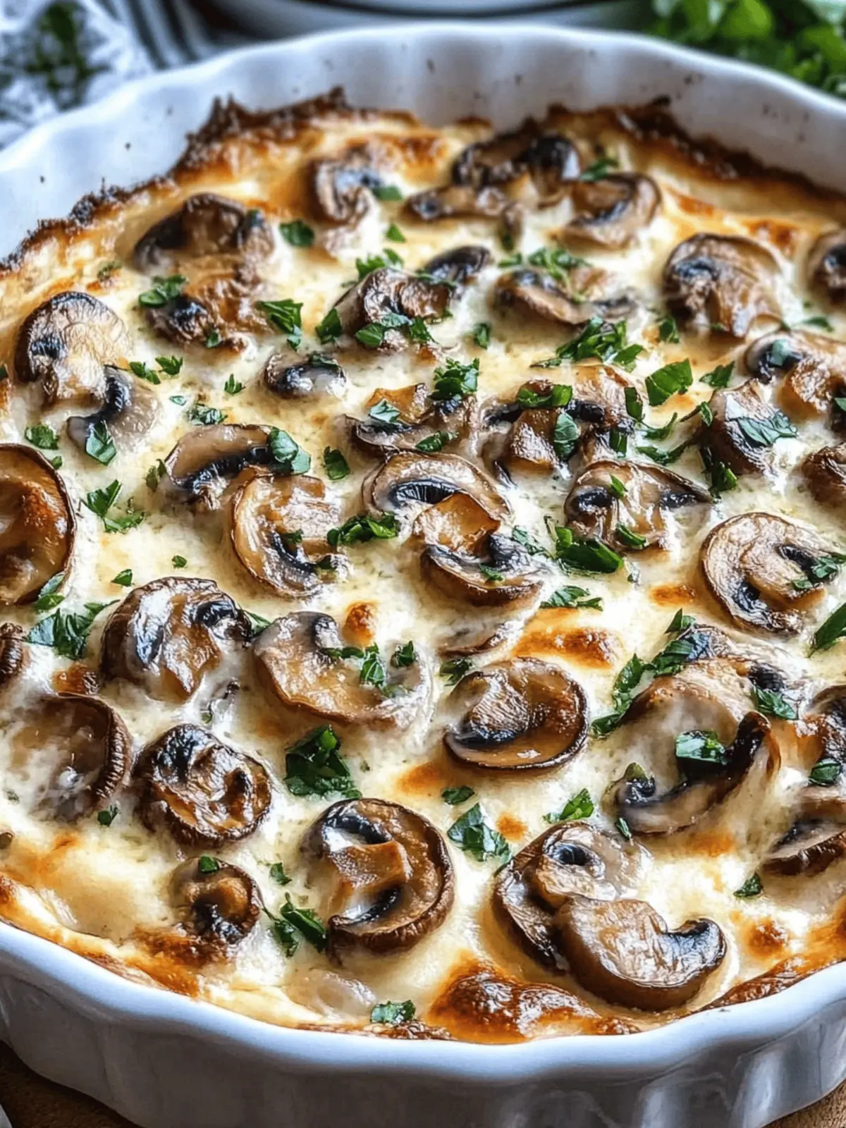Mushroom Mozzarella Bake