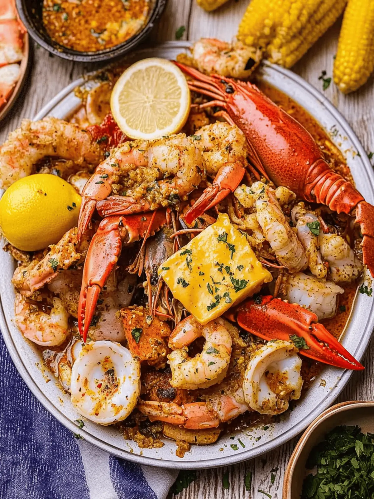 Cajun Seafood Boil with Garlic Butter Sauce