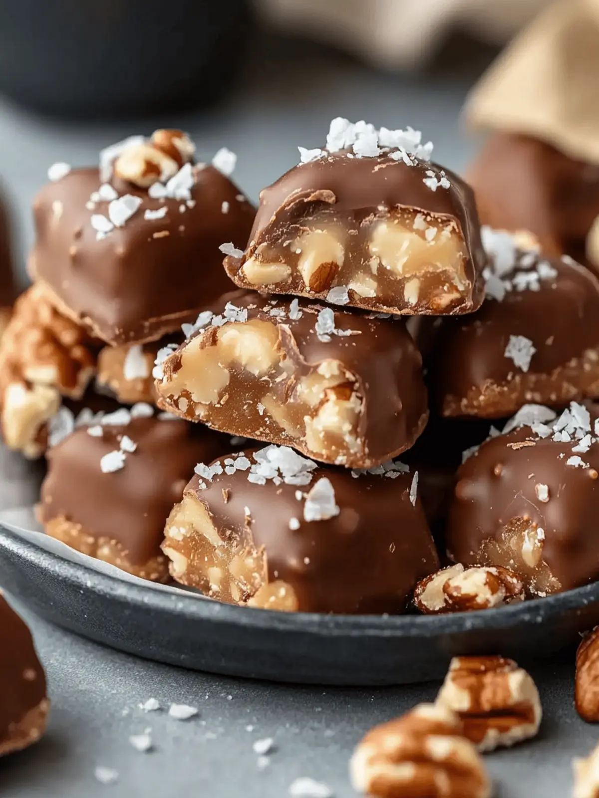 Chocolate Pecan Turtle Clusters