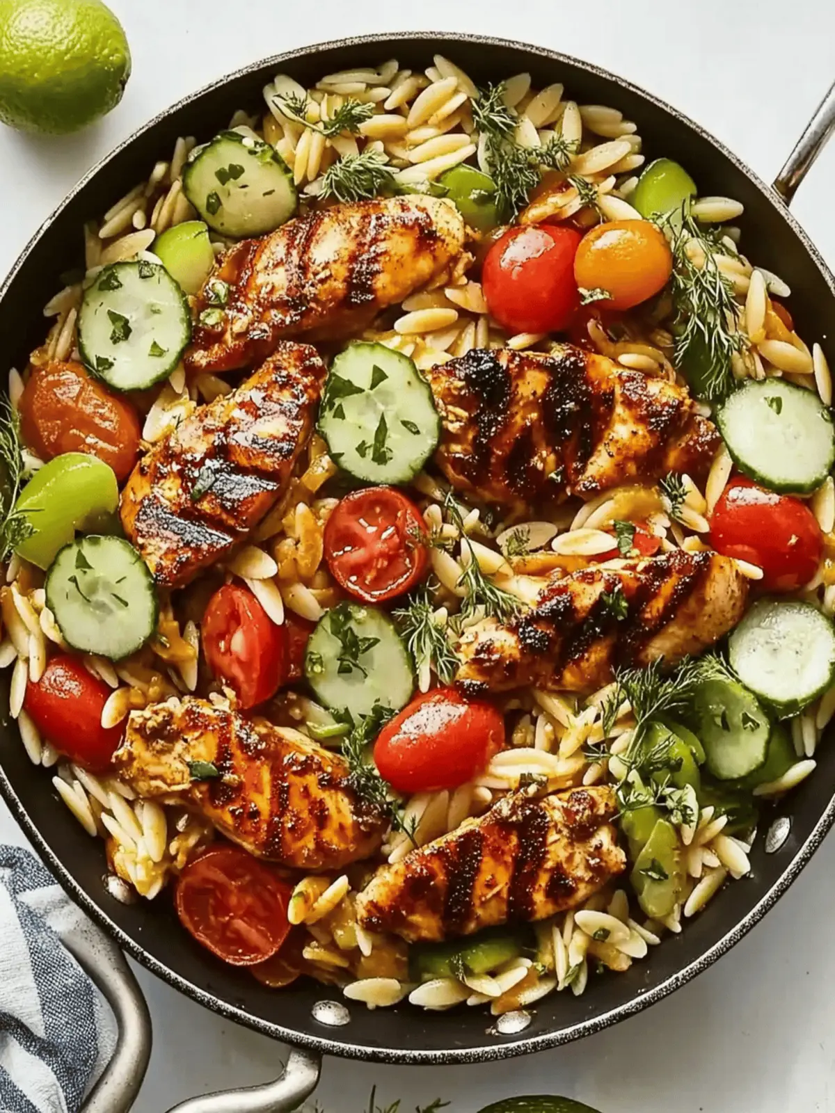 One-Pot Shawarma Chicken and Orzo Skillet