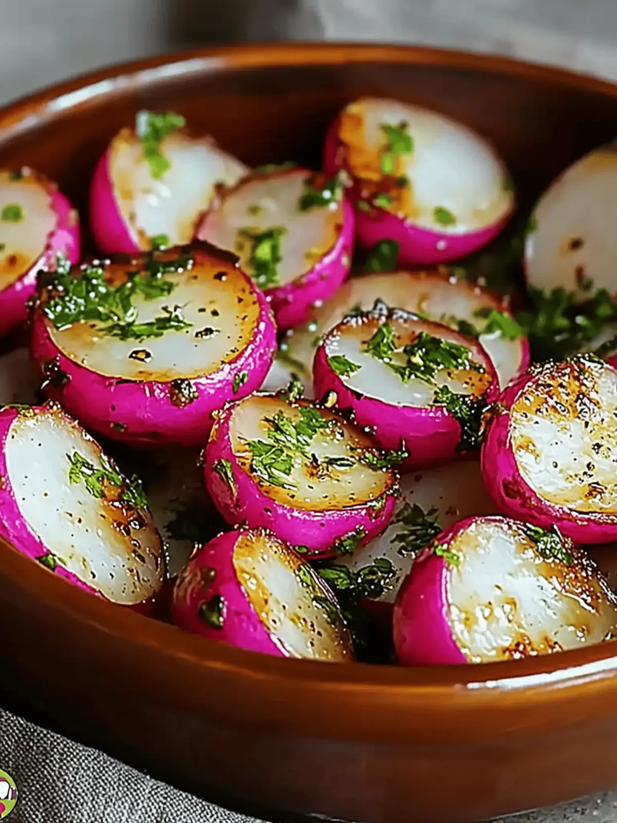 Garlic Herb Roasted Radishes