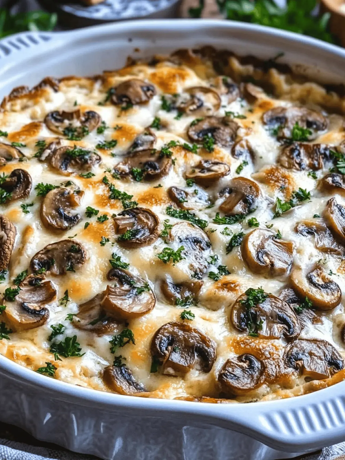 Mushroom Mozzarella Bake