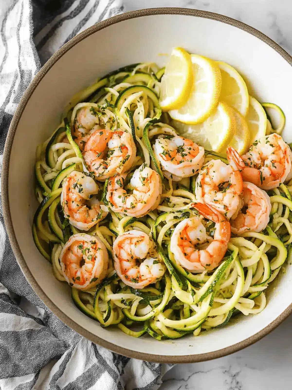 Garlic Shrimp And Zucchini Noodles