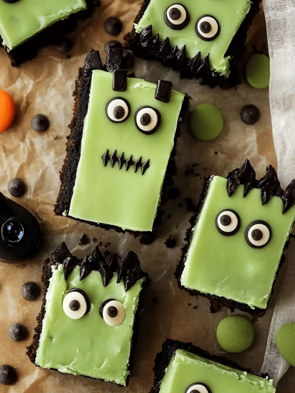 No-Bake Frankenstein Cheesecake Bars