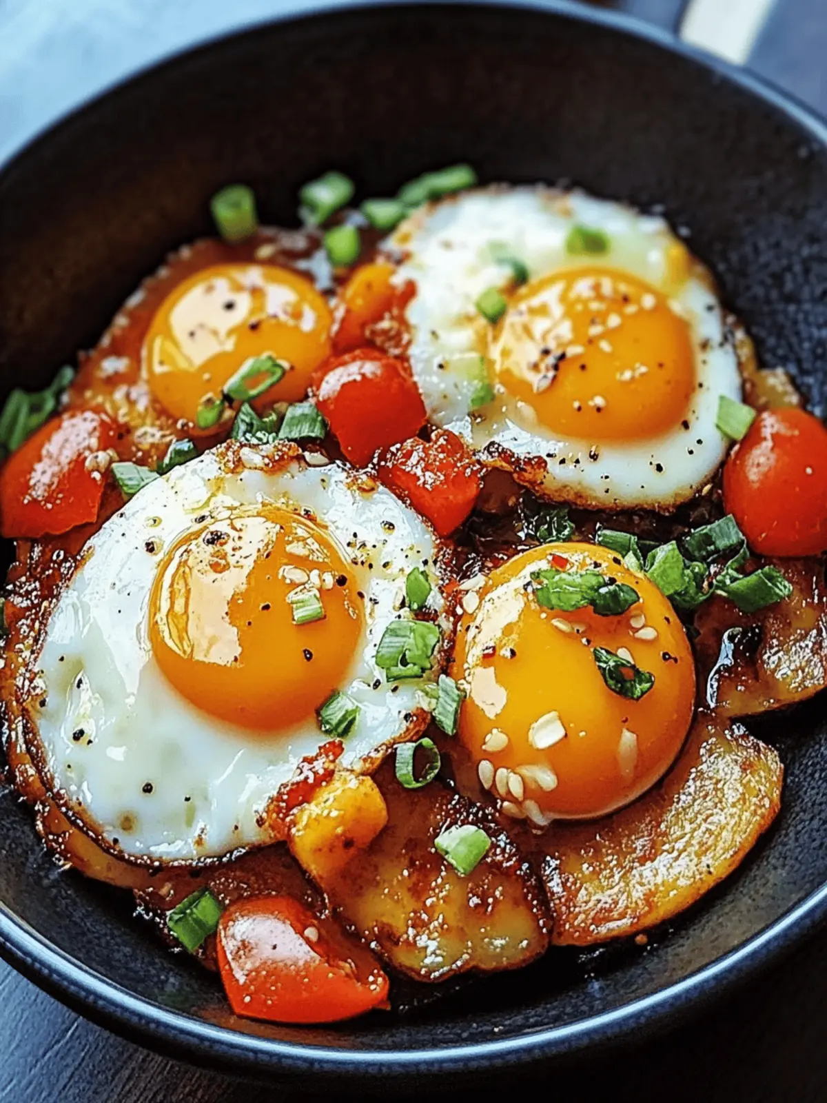 Spicy Sweet and Sour Fried Eggs