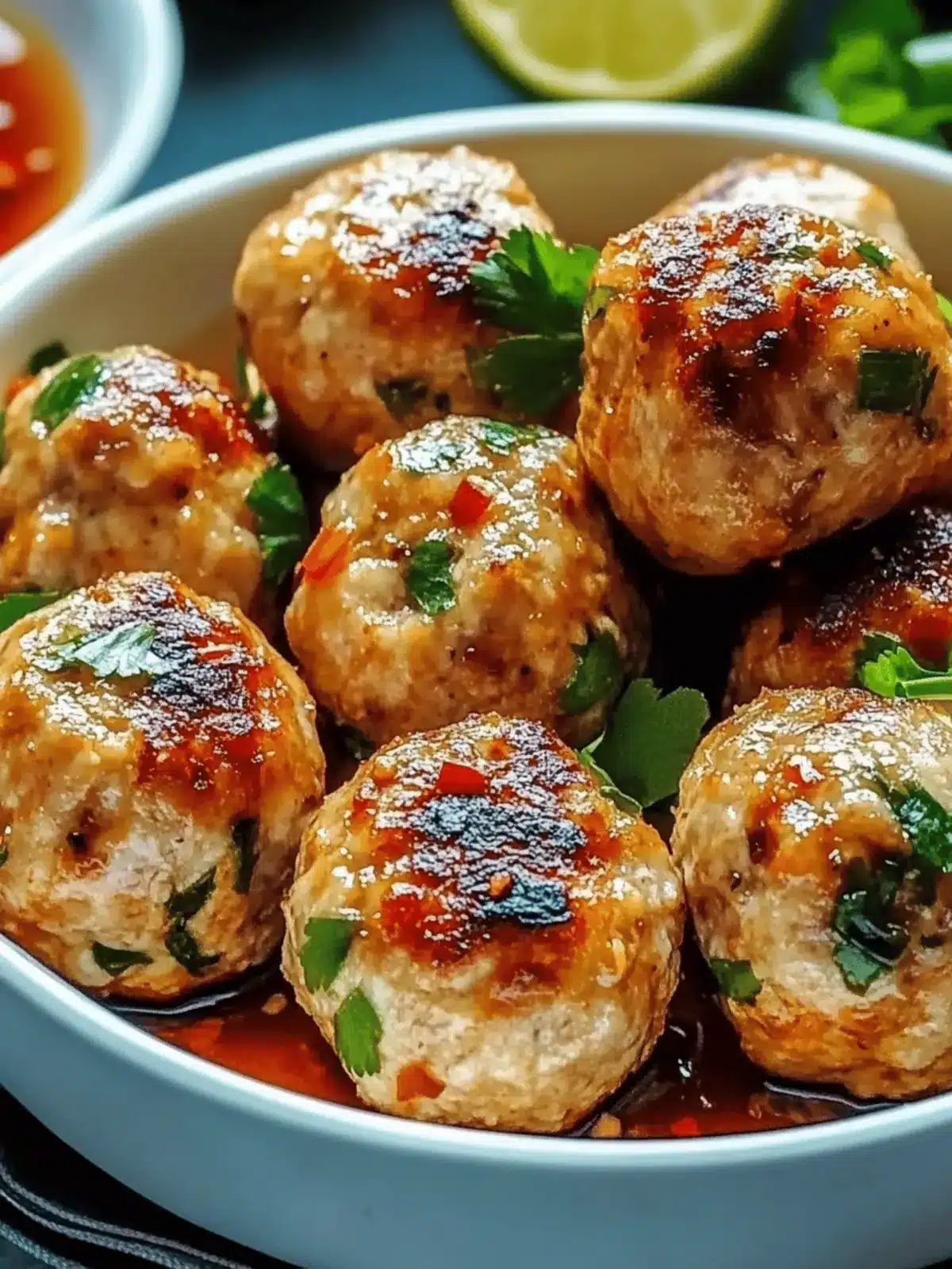 Thai Baked Chicken Meatballs