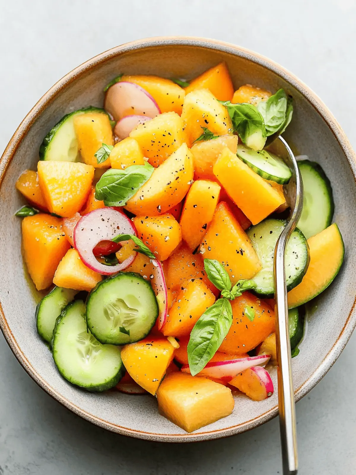 Fresh Cantaloupe & Cucumber Salad