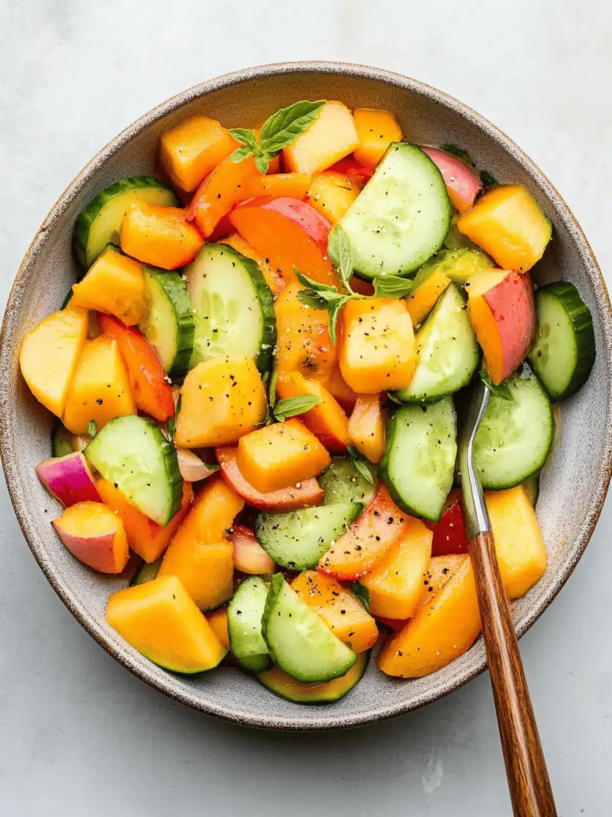 Fresh Cantaloupe & Cucumber Salad