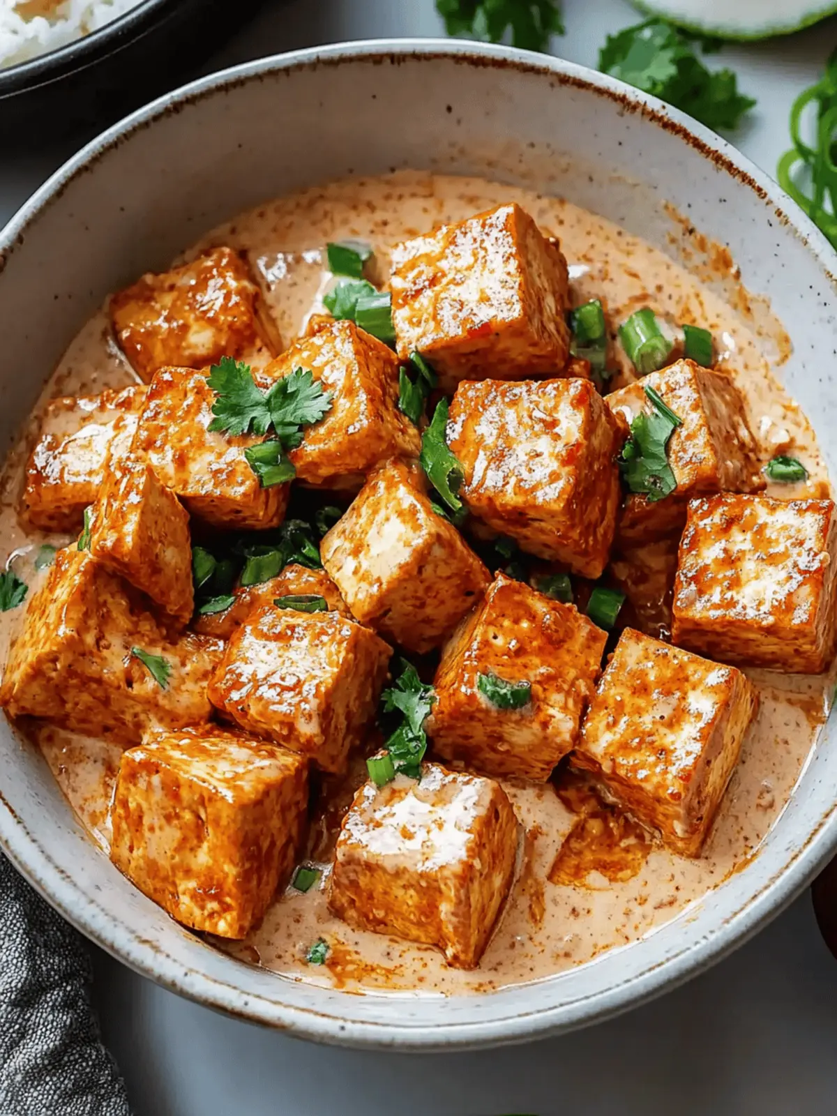 Spicy Tofu with Creamy Coconut Sauce