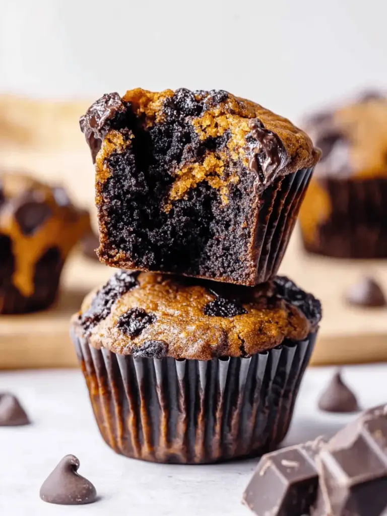 Double Chocolate Pumpkin Muffins