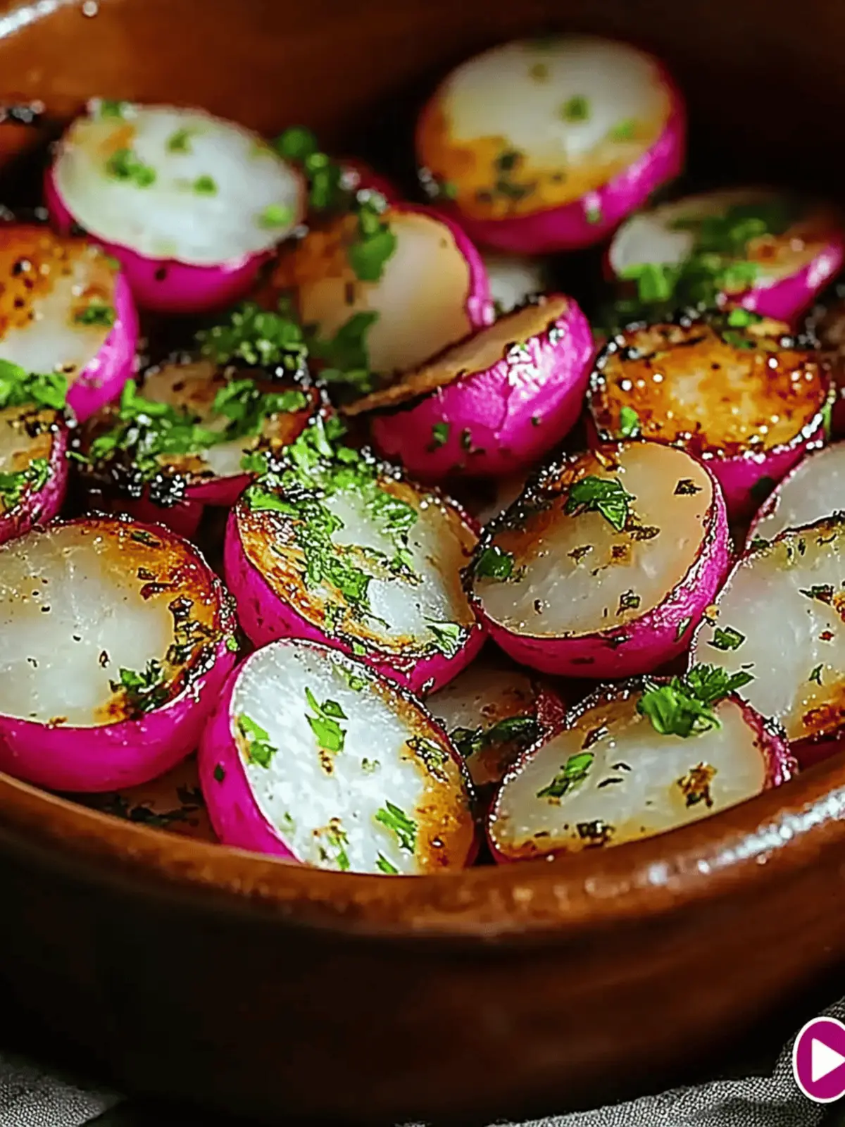 Garlic Herb Roasted Radishes