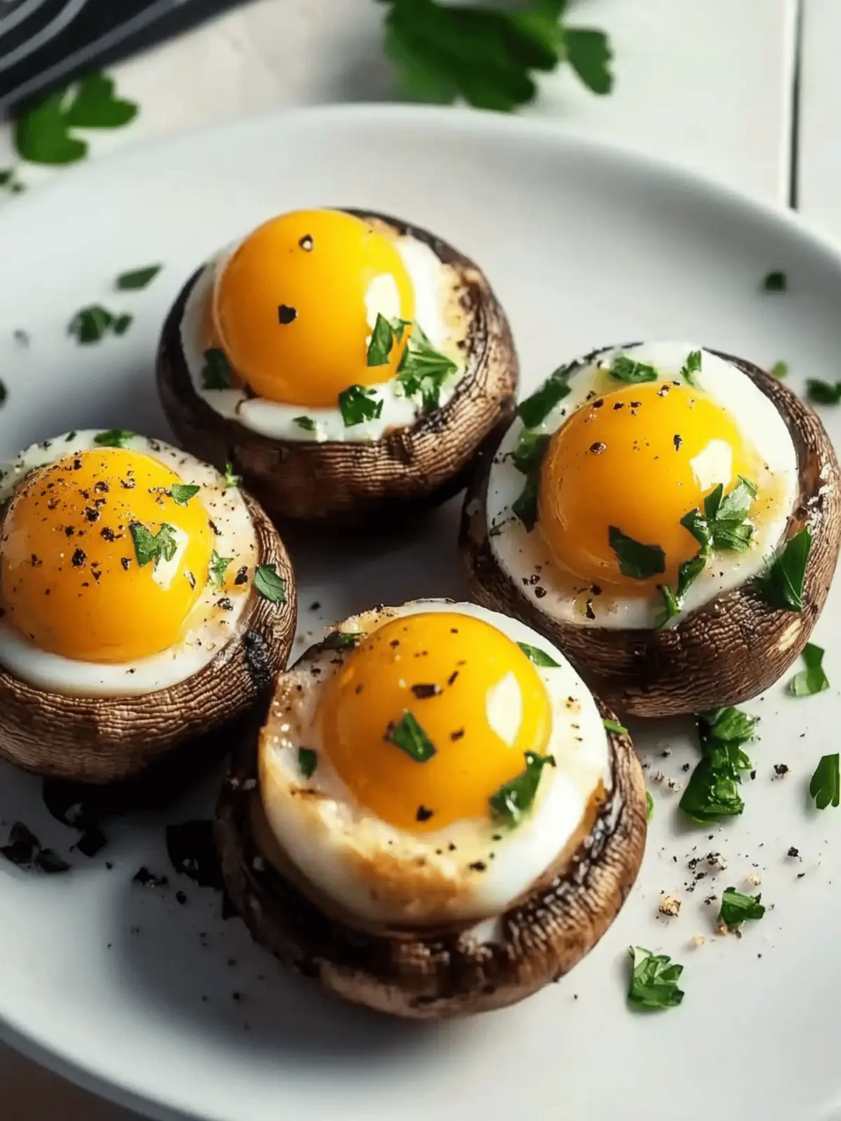 Quail Egg Stuffed Mushrooms