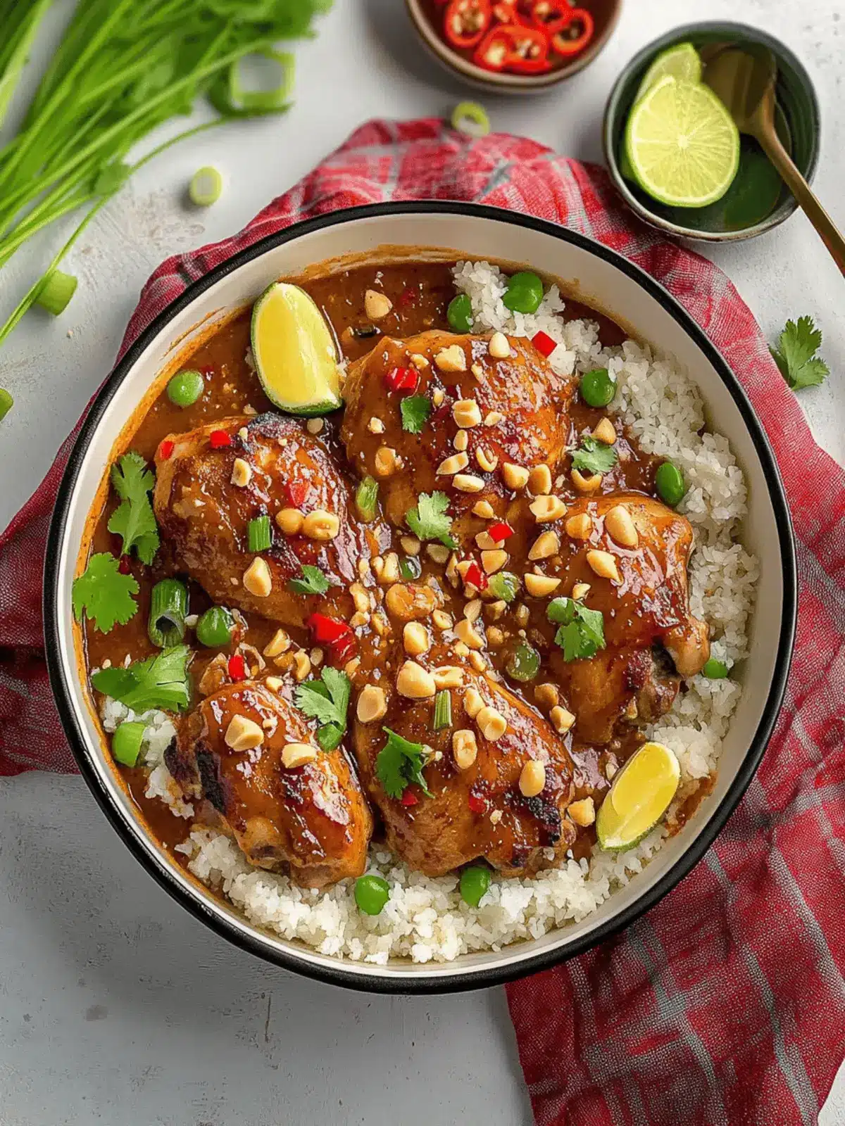 Spicy Thai Peanut Butter Chicken Thighs