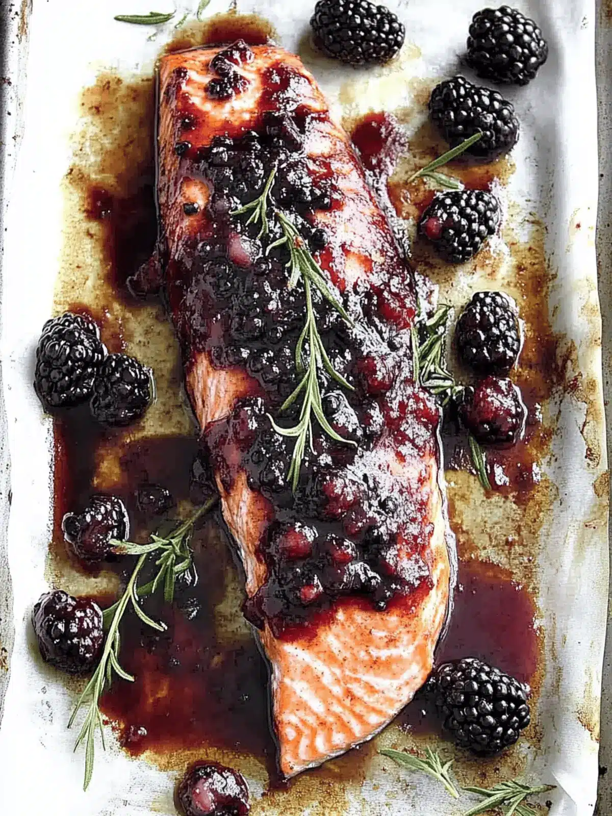 Oven Baked Salmon with Blackberry Barbecue Sauce