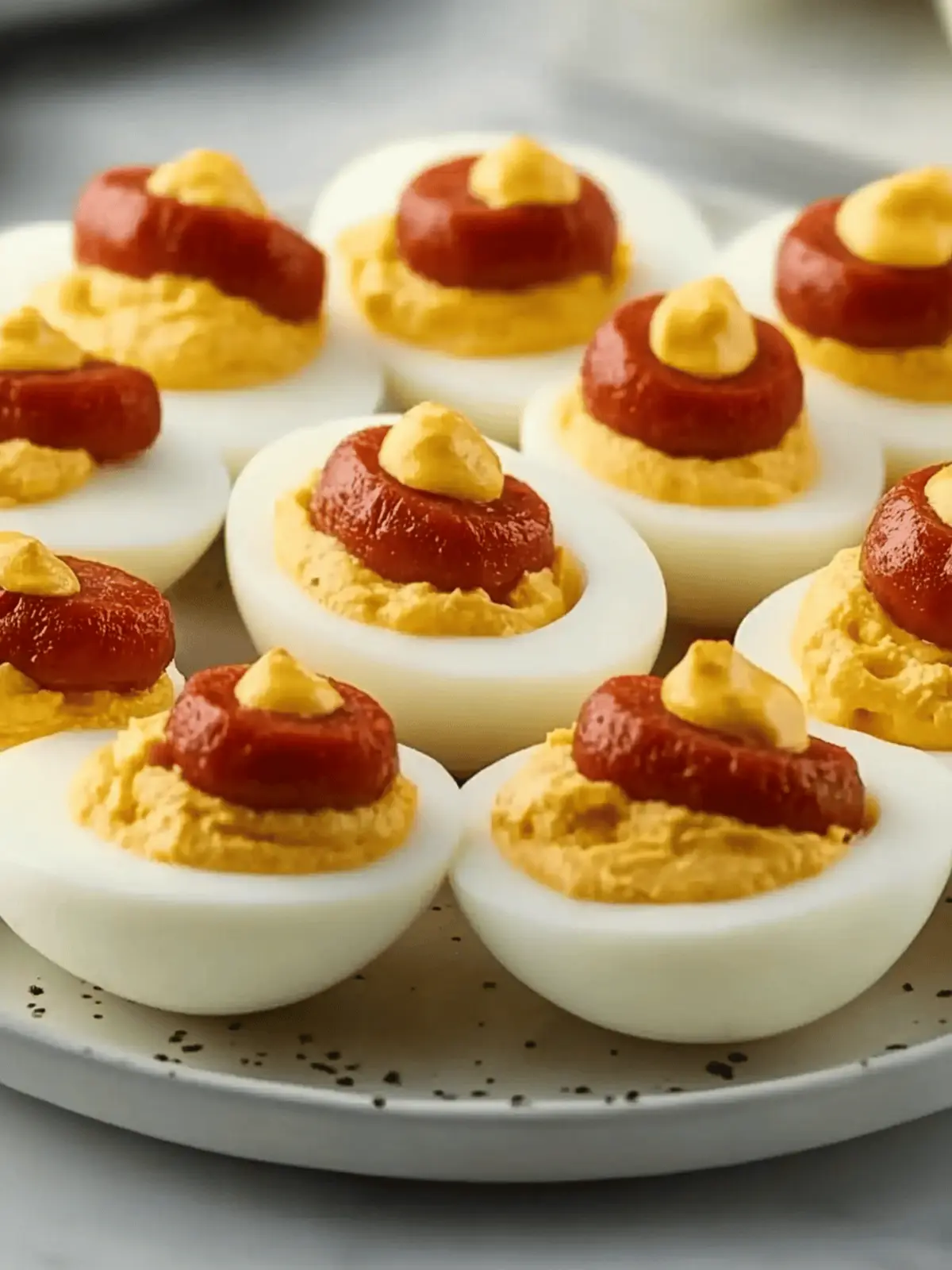 Hot Dog Deviled Eggs