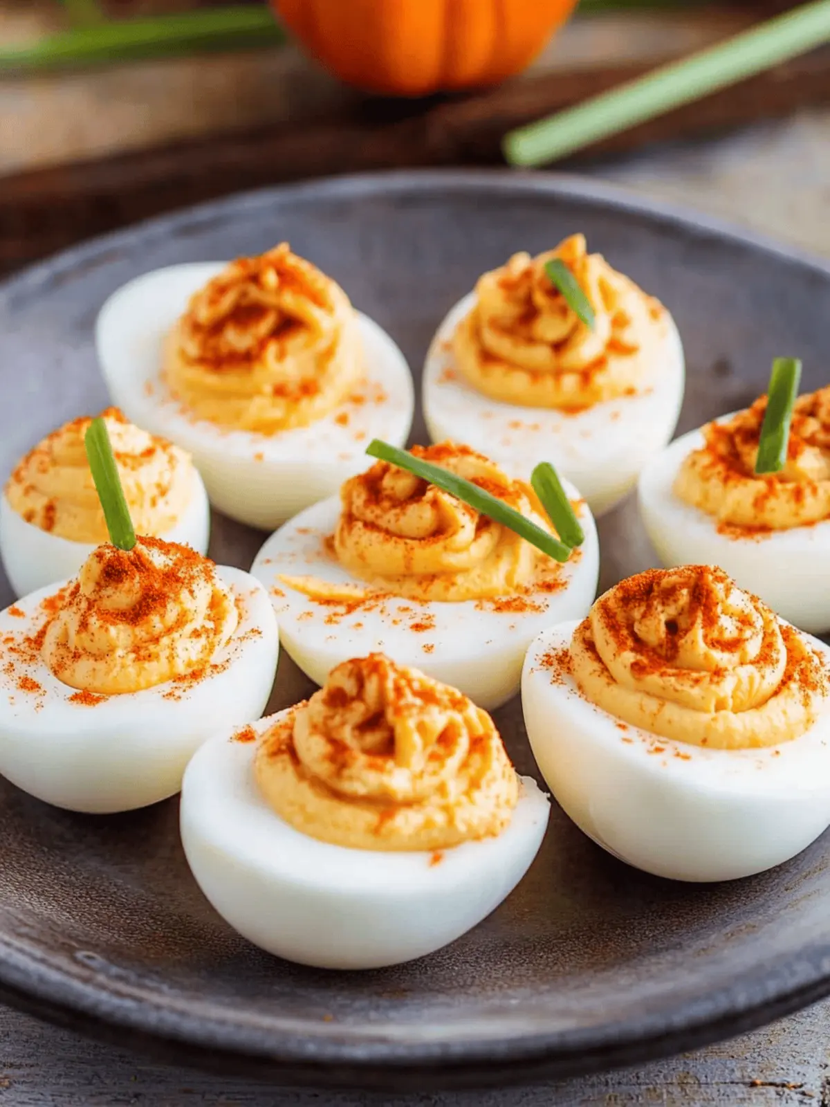 Pumpkin Deviled Eggs