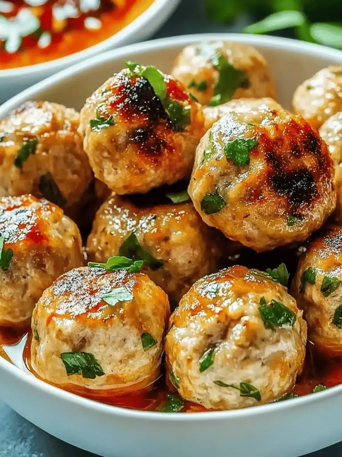 Thai Baked Chicken Meatballs