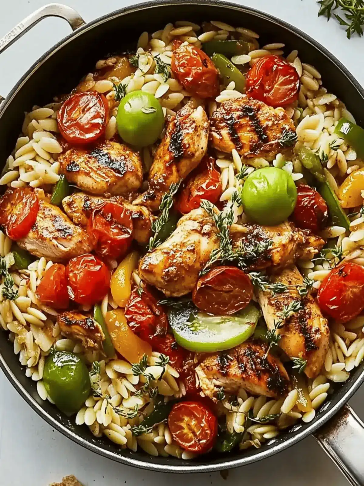 One-Pot Shawarma Chicken and Orzo Skillet
