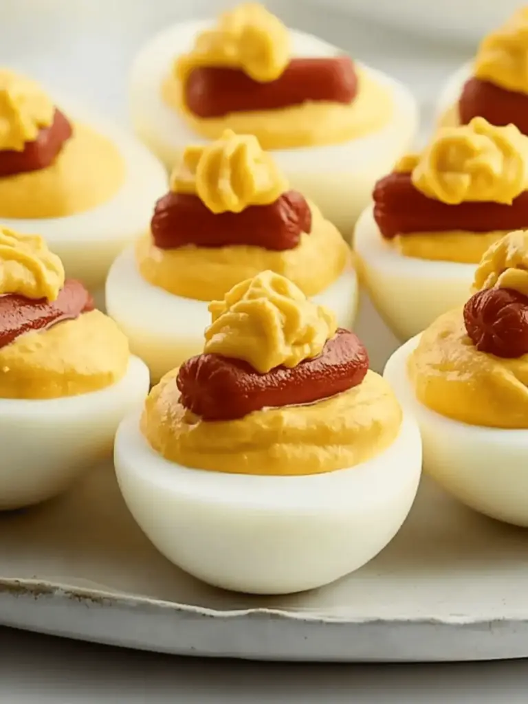 Hot Dog Deviled Eggs