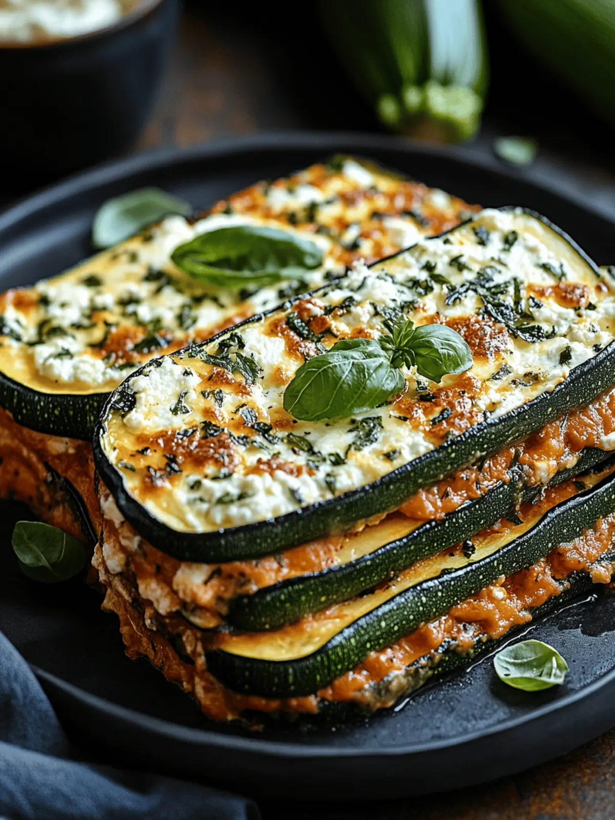 Layered Zucchini Ricotta Melts