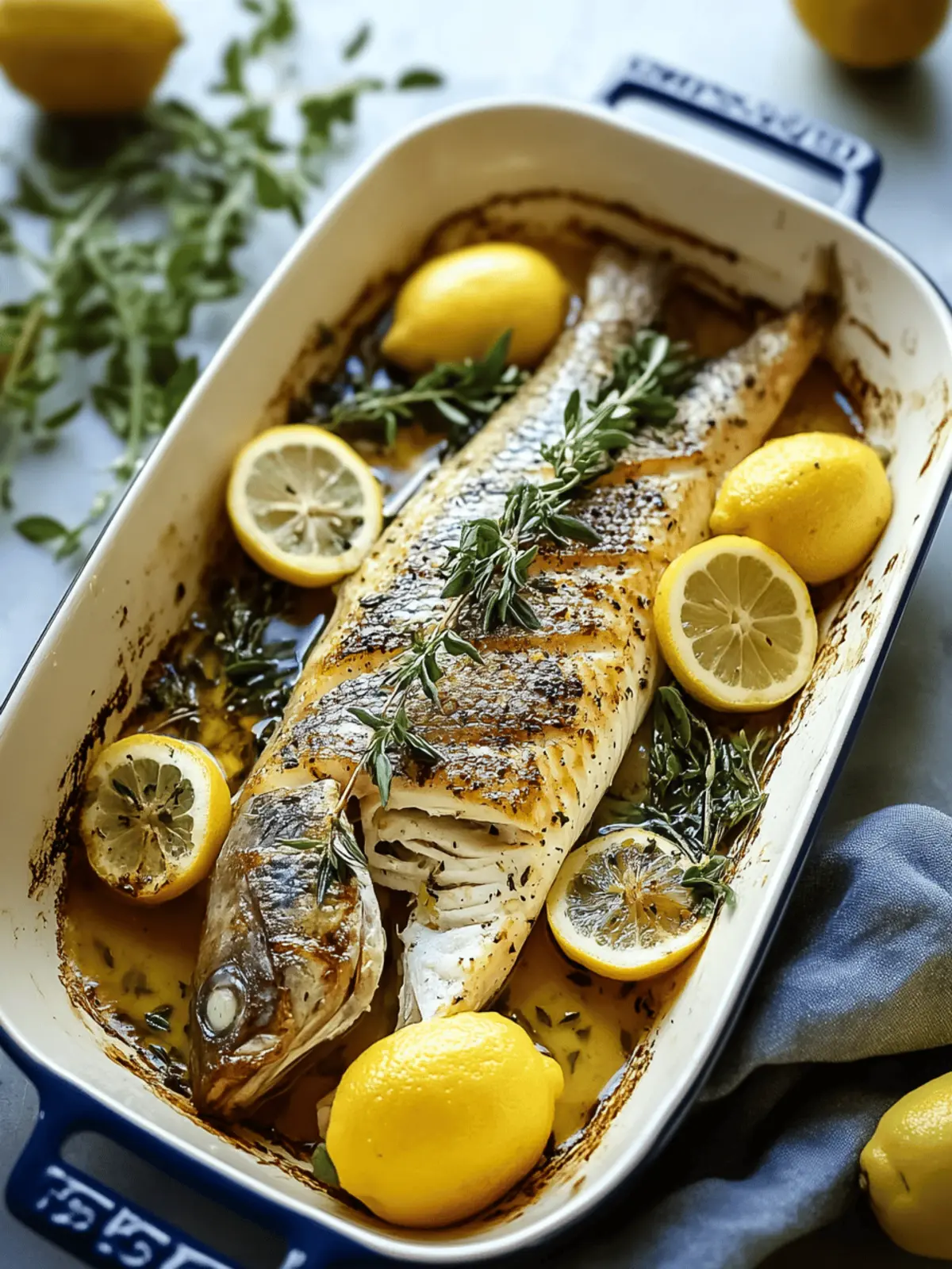 Mediterranean Herb and Lemon Baked Branzino