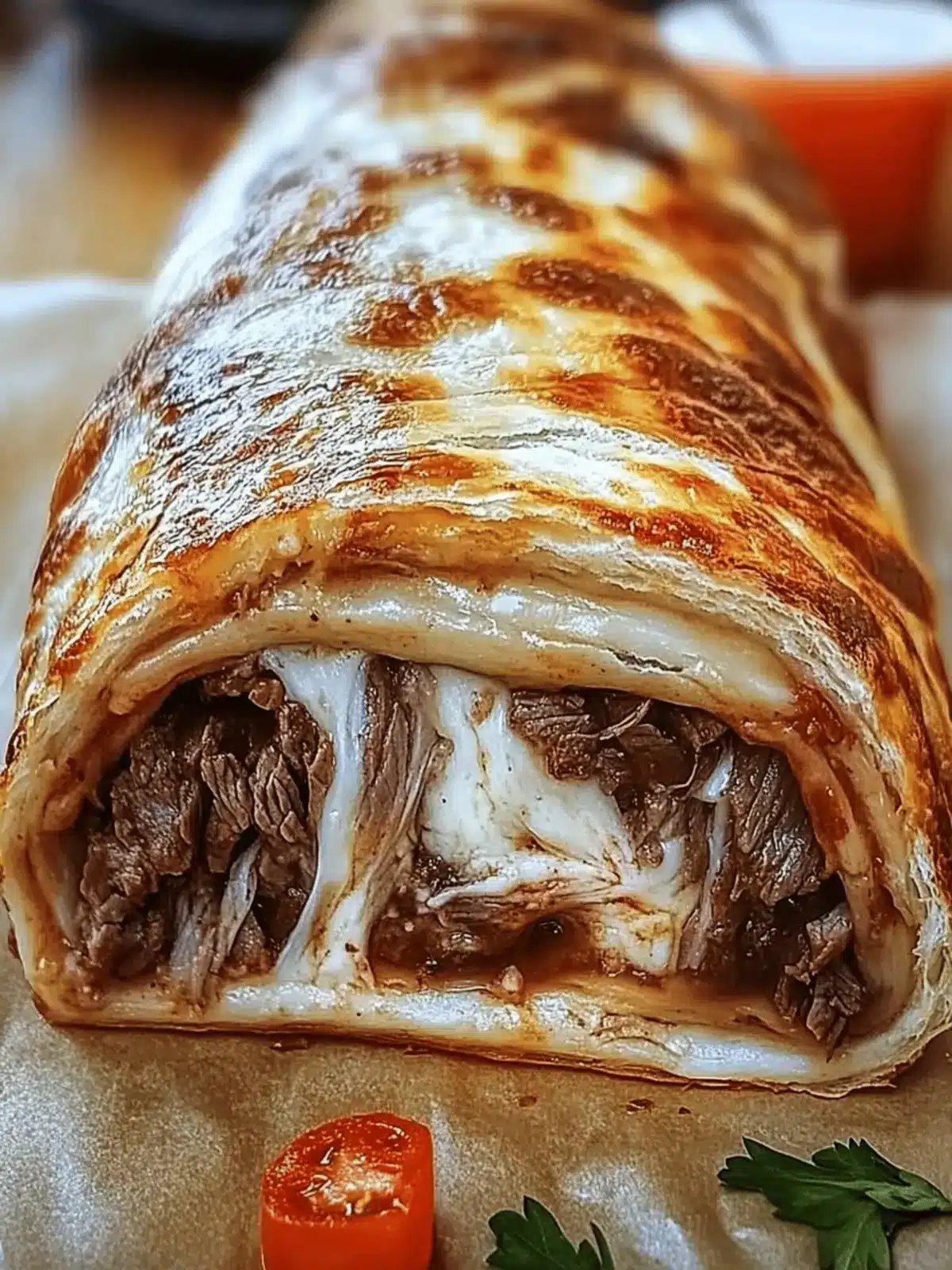 Mozzarella Cheese Steak Stromboli