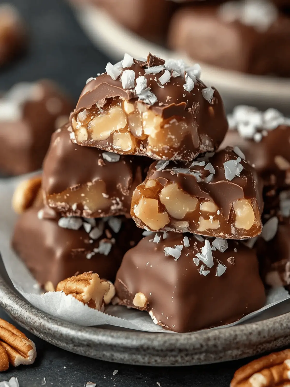 Chocolate Pecan Turtle Clusters