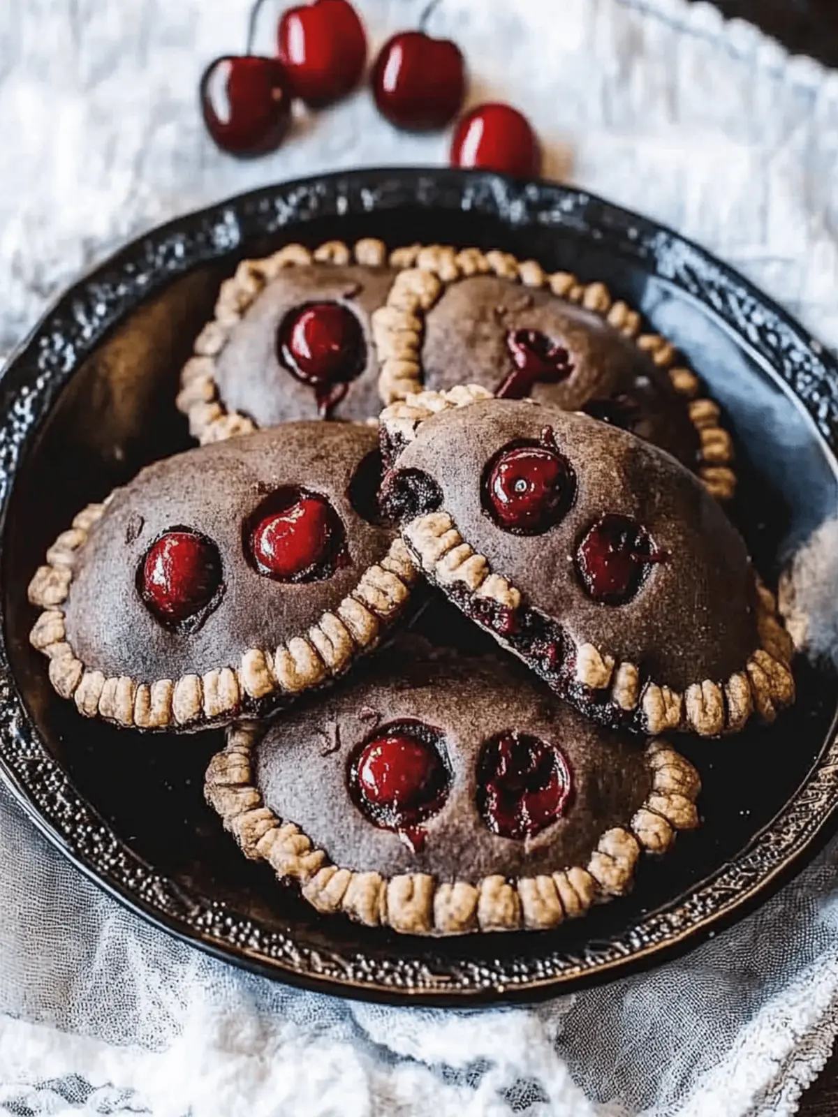 Halloween Chocolate Cherry Hand Pies