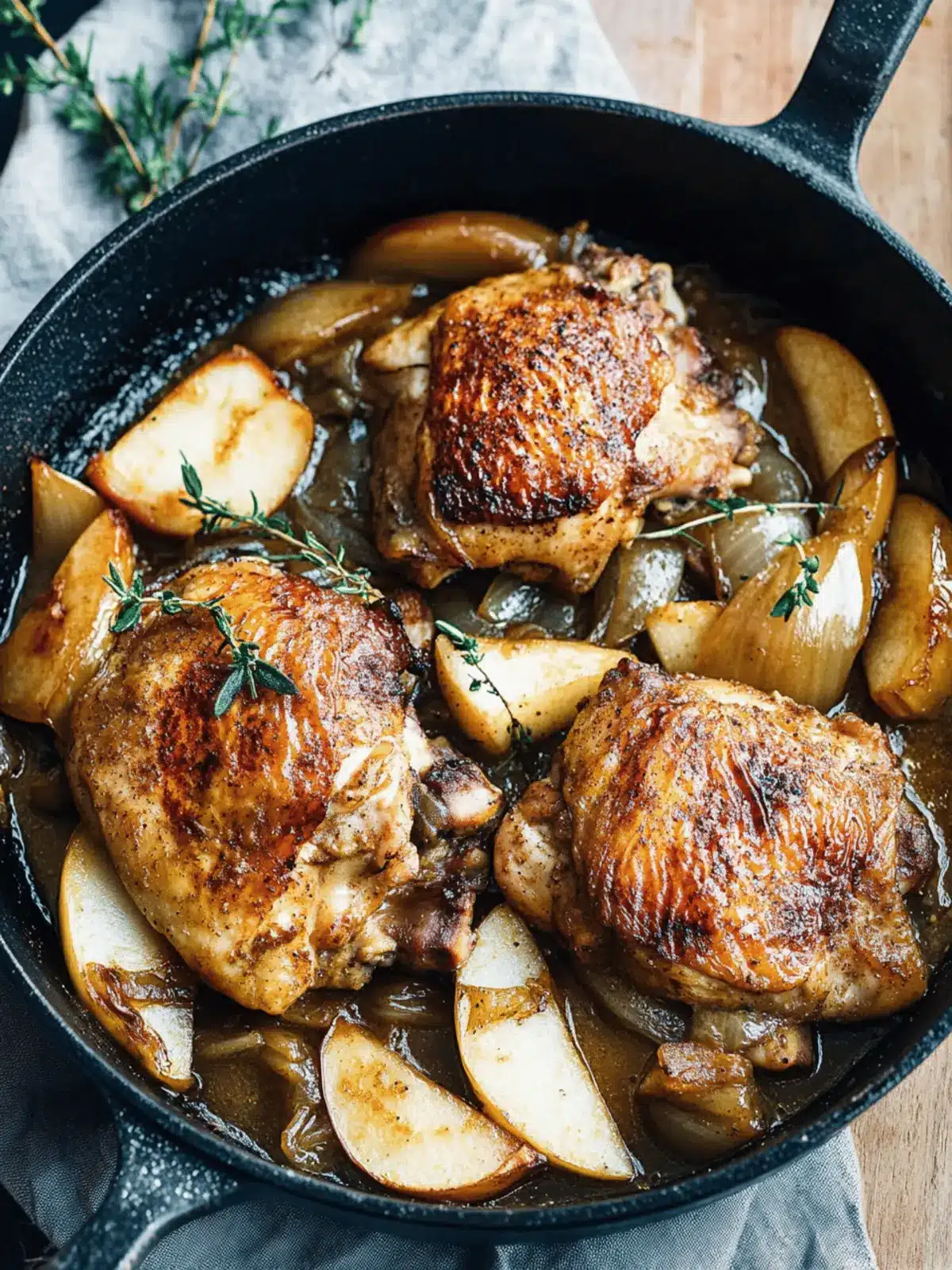 Cider-Braised Chicken and Apples with Caramelized Onions